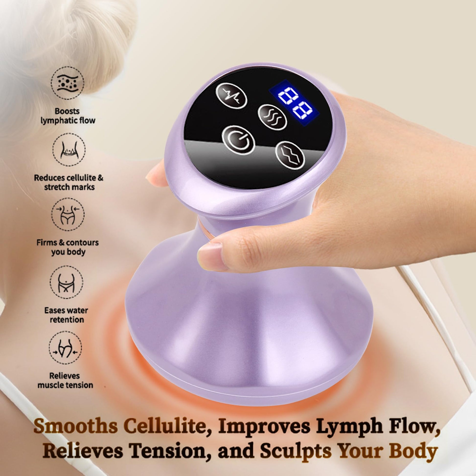 SHANOER 4-in-1 Lymphatic Drainage Massager - Anti Cellulite Massage Tool with Heating/Vibration/Red Light/Microcurrent,Body Sculpting Machine for Legs/Belly/Back/Hips/Reduce Stretch Marks & Cellulite SHANOER buy supplements Au