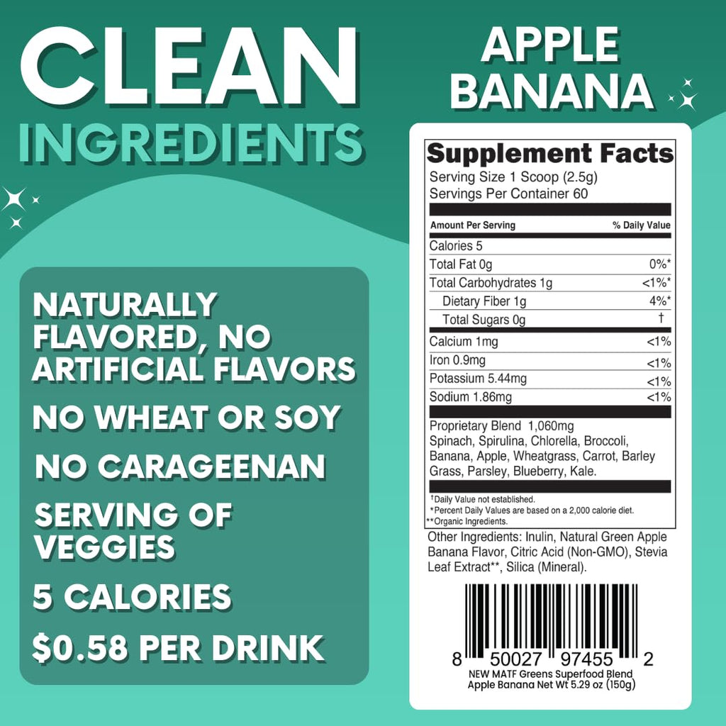 Green Superfood Powder for Digestion & Gut Health - Keto Friendly Superfood Greens Blend Powder for Immune Support - Powdered Greens Supplement for Immune Boost - Apple Banana Flavor My Adventure to FitBuy Supplements Australia