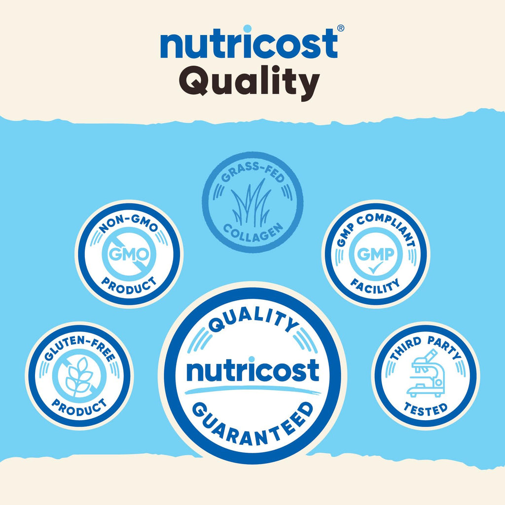 Nutricost Collagen Peptides Powder 1LB (454 G) - Grass Fed Bovine Collagen Hydrolysate (Unflavored) Nutricost buy supplements Au