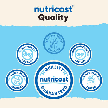 Nutricost Collagen Peptides Powder 1LB (454 G) - Grass Fed Bovine Collagen Hydrolysate (Unflavored) Nutricost buy supplements Au