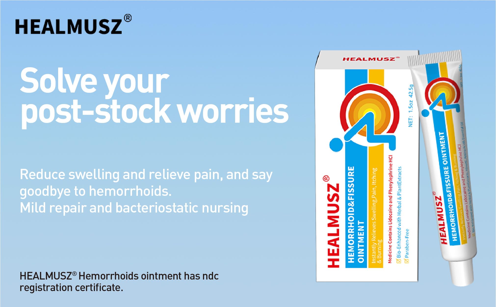 HEALMUSZ Hemorrhoid Fissure Ointment– Hemorrhoid Treatment and Hemorrhoid Cream with Lidocaine and Phenylephrine HCI for Fast Acting Relief of Pain, Swelling, Discomfort, and Itching(1.5 oz) HEALMUSZBuy Supplements Australia