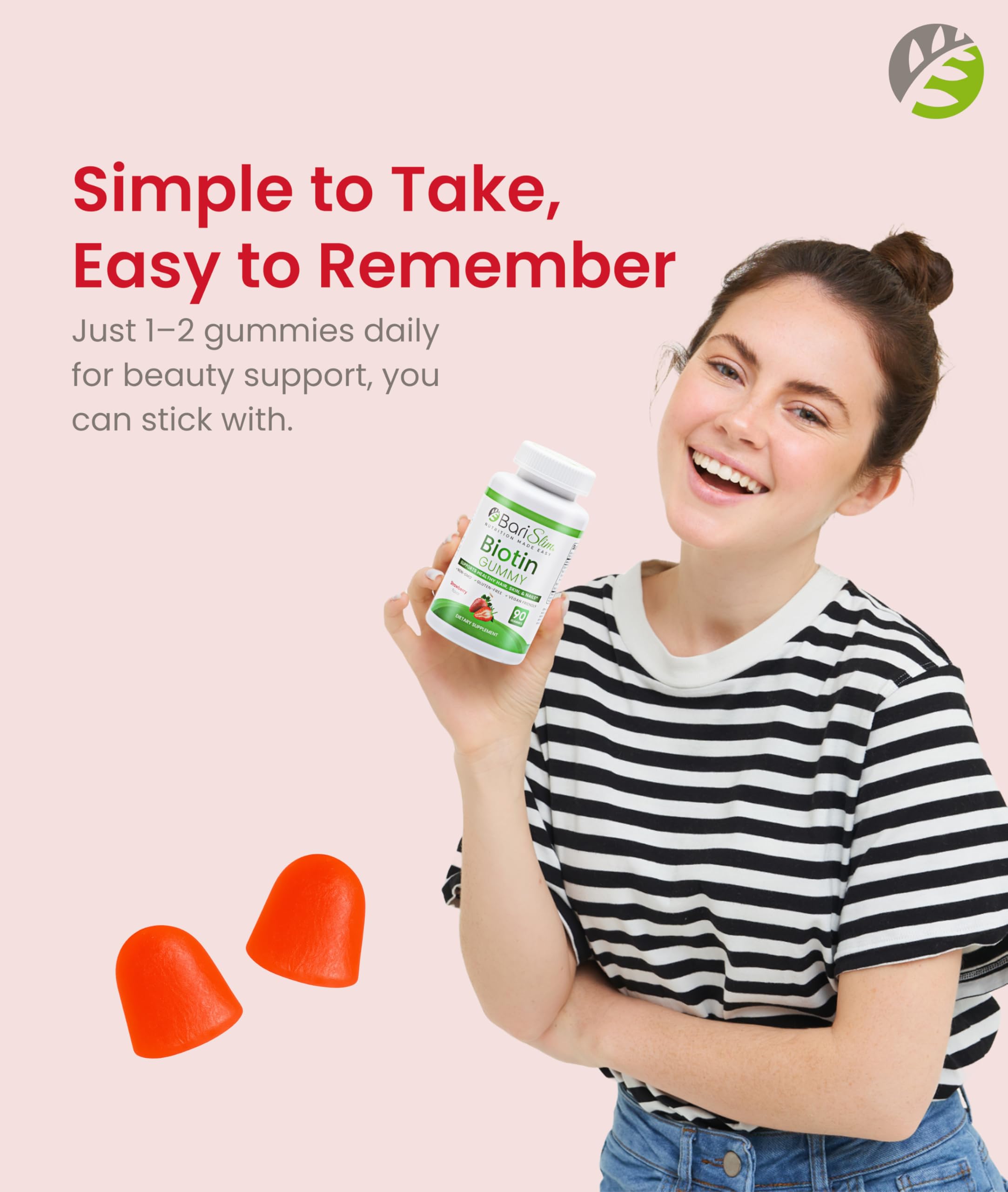 BariSlim Bariatric Vitamin Biotin Gummies - Specially Formulated Gummy Vitamin for Patients After Weight Loss Surgery - Easy to Digest and Great Tasting Fruit Flavors | 90 Fruit Chews BariSlim buy supplements Au