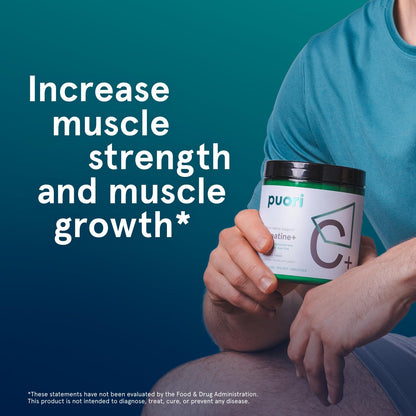 Puori Creatine Monohydrate Powder with Taurine - Unflavored Creatine Powder, Pre-Workout Supplement for Men & Women - Muscle Builder, Enhanced Workout