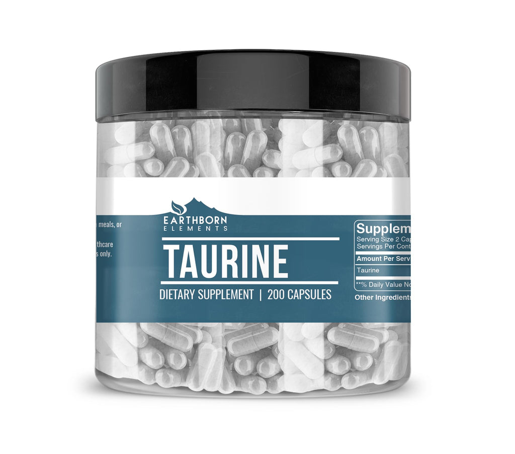 Earthborn Elements Taurine, 200 Capsules, Pure & Undiluted, No Additives Earthborn ElementsBuy Supplements Australia