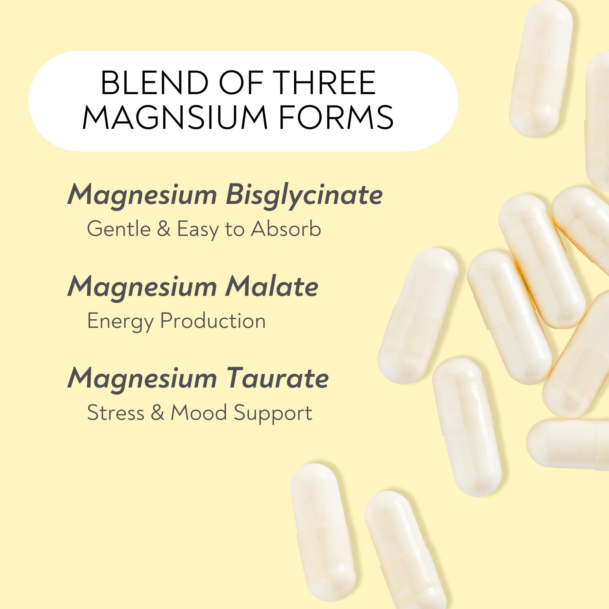 Magnesium Complex - Lifted Naturals Magnesium Supplement w/Bisglycinate, Malate, Taurate - 120 Capsules - Bioavailable Magnesium Formula for Mood, Sleep, Energy Support* Lifted Naturals buy supplements Au