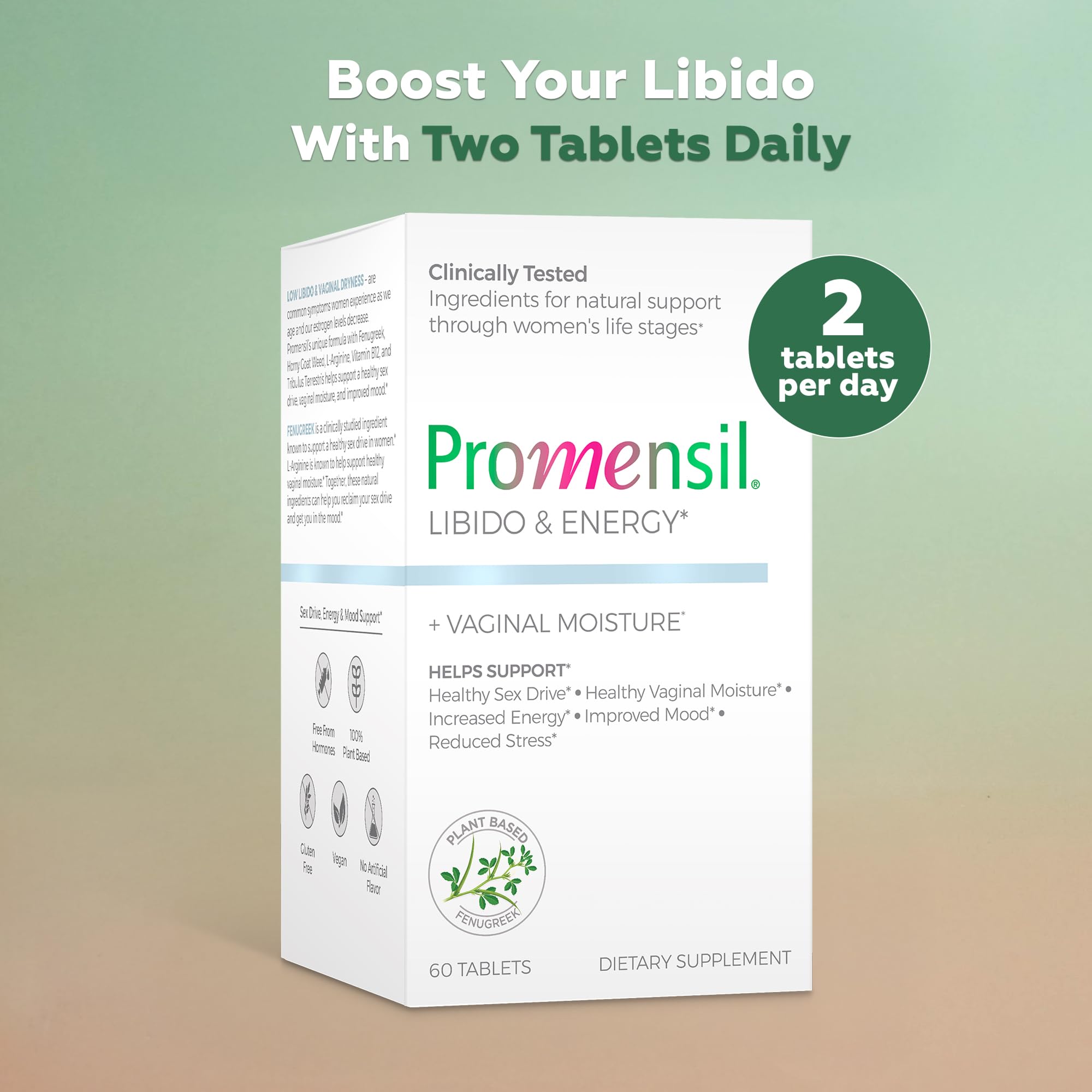 Promensil Libido & Energy - Libido Booster for Women, Sexual Health Support for Women with Low Estrogen, Fenugreek, Horny Goat Weed & Vitamins for Menopause, Clinically Proven - 30 Day Supply PromensilBuy Supplements Australia