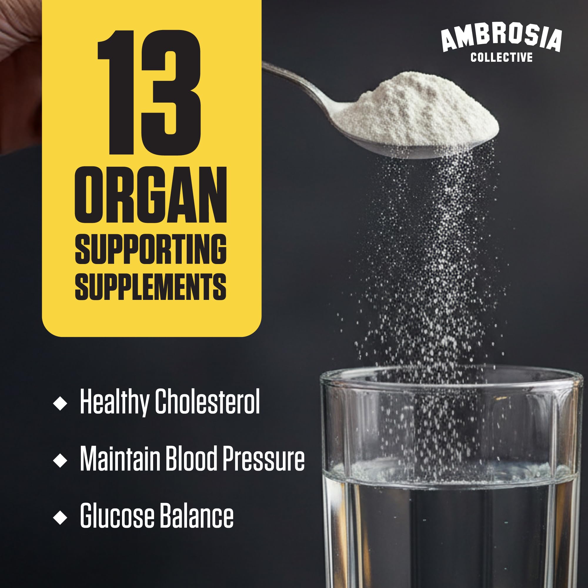 Ambrosia Superfood Organ & Cycle Support Powder | Liver & Kidney Support with Milk Thistle, Red Yeast Rice & CoQ10 | 13 Superfood Ingredients | 30 Servings | Honey Lemon AmbrosiaBuy Supplements Australia
