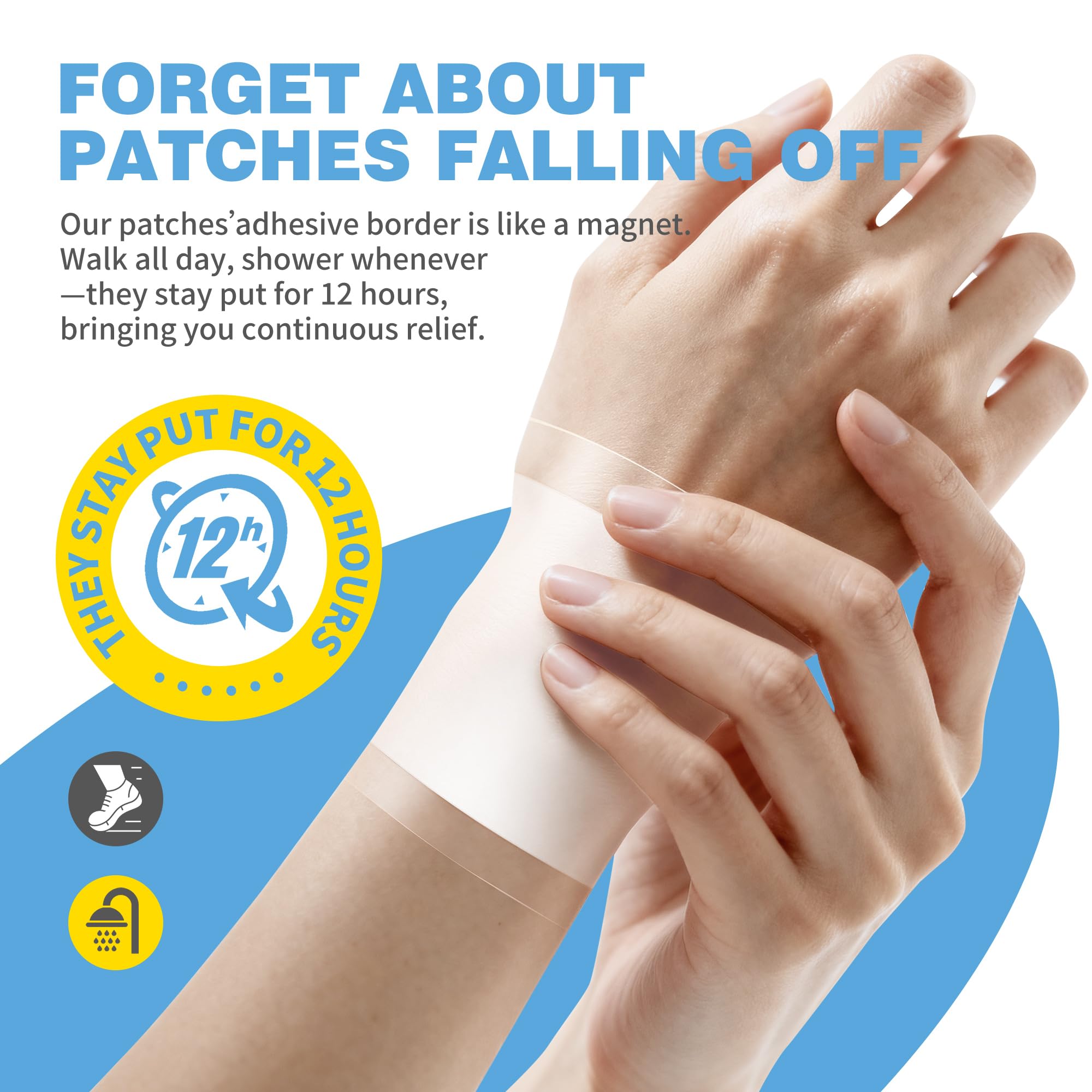 CARELAND Plantar Fasciitis Lidocaine Pain Patches with Hydrogel Technology- Waterproof with Sticky Border, 12 Hour Pain Relief - Contours to Your Foot - 16 Ct CARELANDBuy Supplements Australia