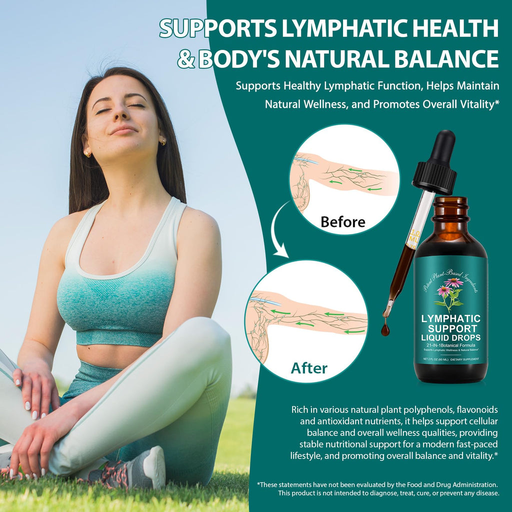 Lymphatic Drainage Drops | 21-in-1 Lymph System Support Supplement | Lymph Cleanse with Turmeric, Echinacea, Elderberry & Dandelion | for Women & Men, 2 fl oz Daiasns buy supplements Au