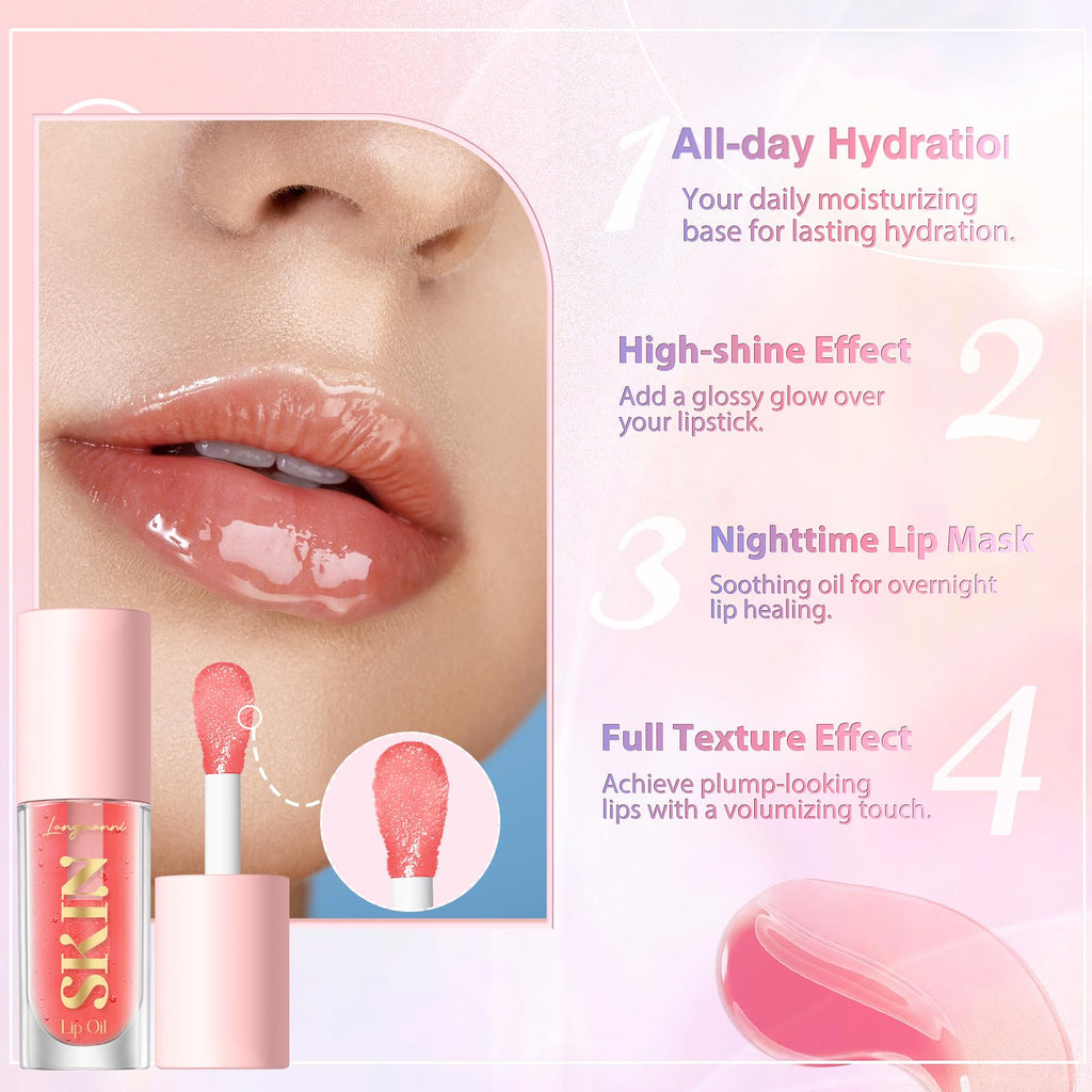 LANGMANNI Moisturizing Lip Oil,No-Sticky Lip Gloss Lip Balm Lip Care,Fruit Flavoured Lip Oil For Dry Lip's Moisturizing Hydrating And Nourishing ((Strawberry)) LANGMANNIBuy Supplements Australia