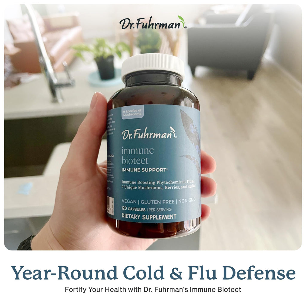 Dr. Fuhrman All Natural Immune Support Supplement | Whole-Food Derived Vitamin for Immunity Defense | Organic Mushrooms, & Berries | Organic Lion’s Mane, Maitake, Reishi, and Elderberry | 120 Caps Dr. FuhrmanBuy Supplements Australia