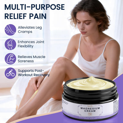QUELTIS Magnesium Cream, Magnesium Lotion for Sleep, Pain & Leg Cramps, Topical Magnesium Chloride Cream for Muscle Relaxation, Calm, Moisturizing