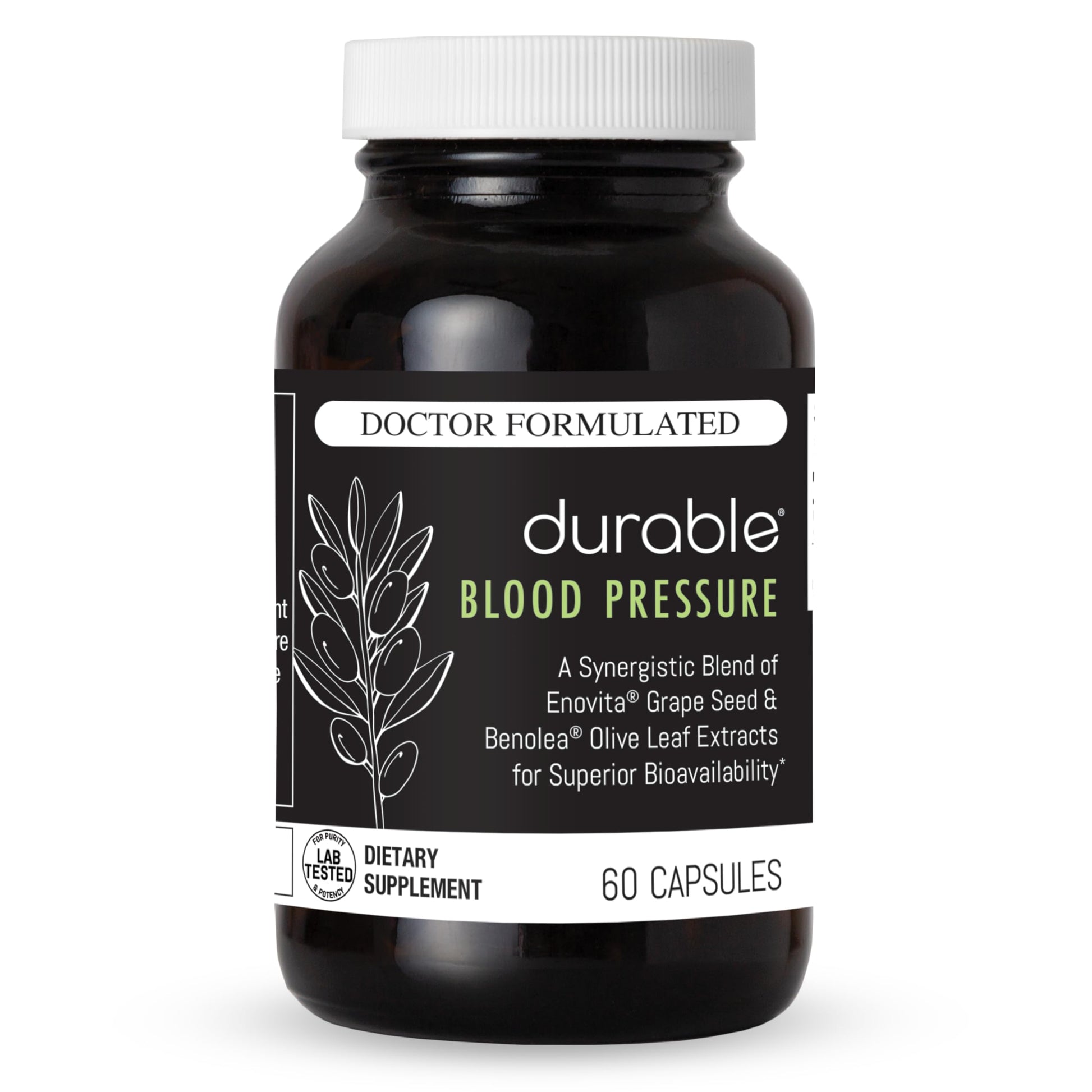 Durable Blood Pressure – Benolea Olive Leaf & Enovita Grape Seed Extract – Healthy Circulation, Nitric Oxide & Artery Support – Doctor Formulated, Vegan, Non-GMO, Made in USA (60 Capsules) DurableBuy Supplements Australia