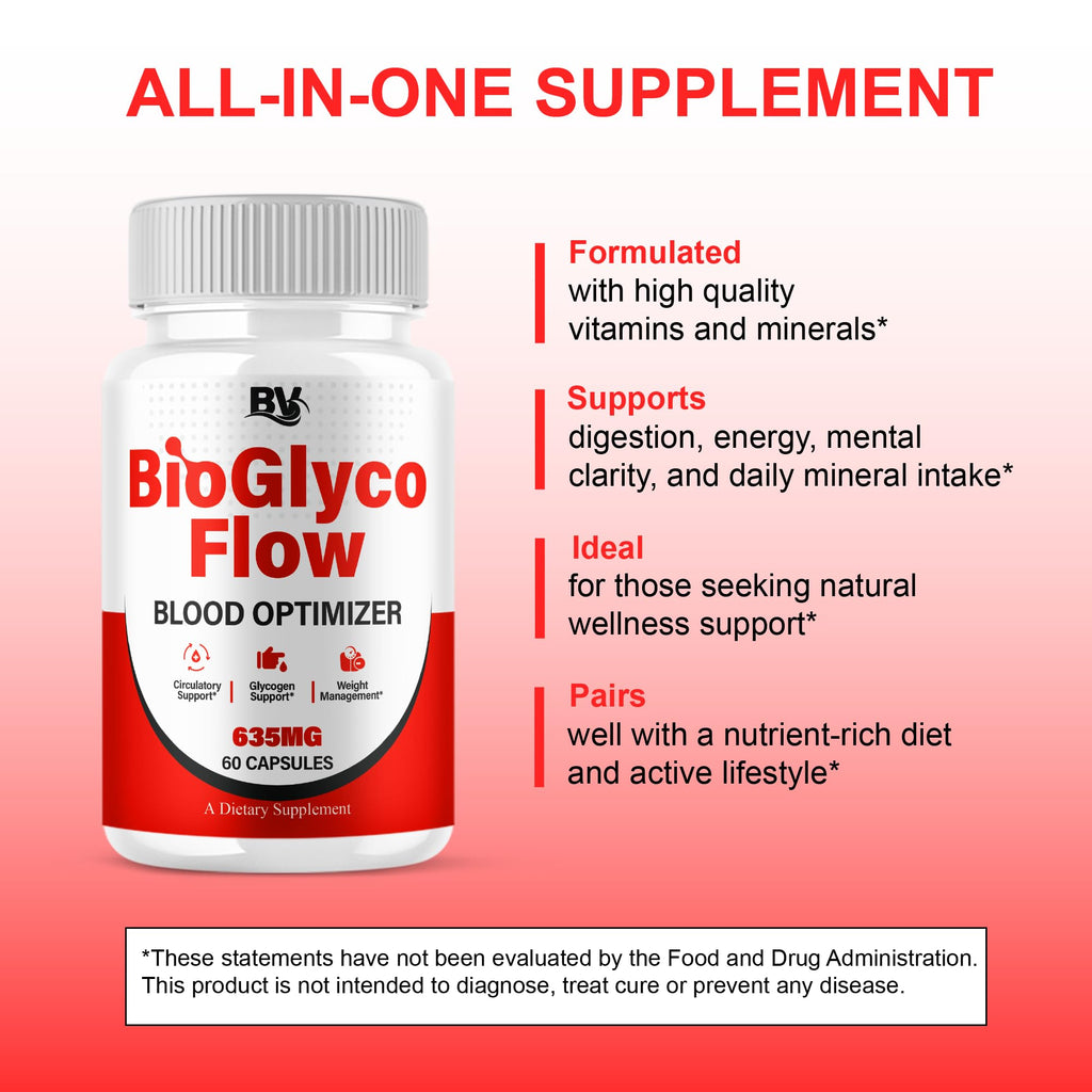 BioGlyco Flow Advanced Daily Multivitamin Health Support and All Natural Wellness Supplement Formula, BioGlyco Flow Premium Health and Wellness Support Formula Supplement (2 Pack - 120 Capsules) BLUE VIBEBuy Supplements Australia