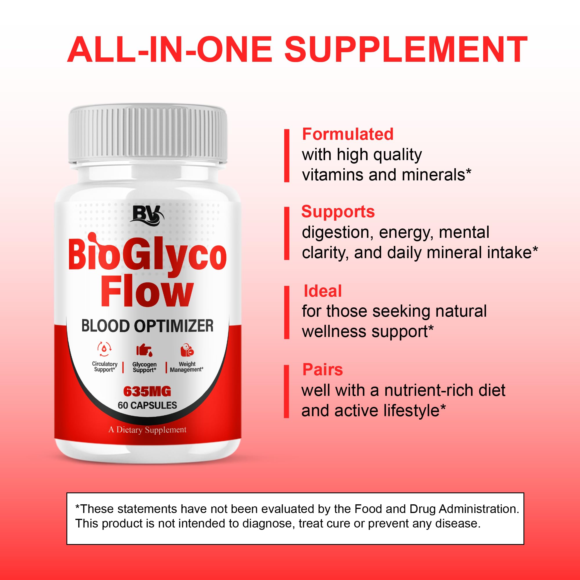 BioGlyco Flow Advanced Daily Multivitamin Health Support and All Natural Wellness Supplement Formula, BioGlyco Flow Premium Health and Wellness Support Formula Supplement (2 Pack - 120 Capsules) BLUE VIBEBuy Supplements Australia