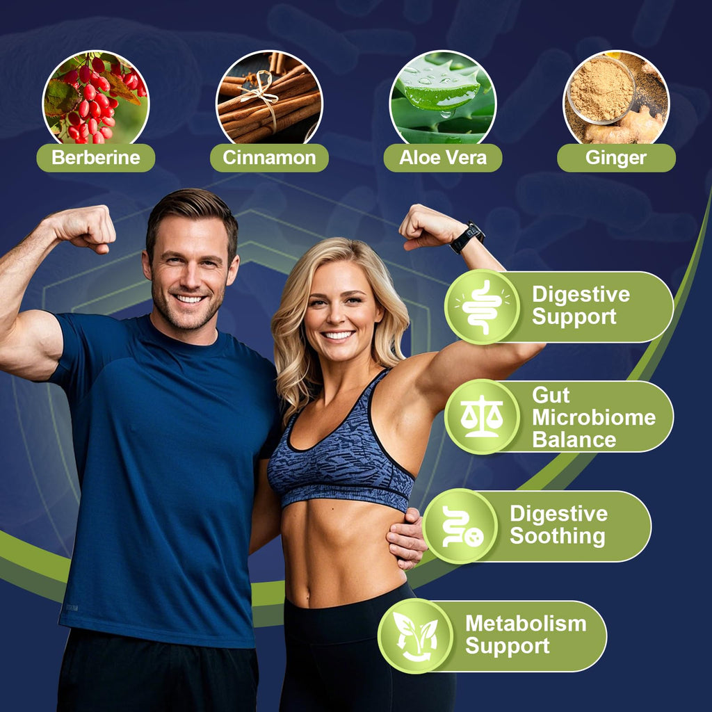 Migcopat Probiotics for Digestive Health, 80 Billion CFU Probiotics, Prebiotics, Postbiotics & Digestive Enzymes, Gut Health Capsules with Berberine, Cinnamon,