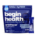 Begin Health Growing Up Prebiotics for Kids 28-Packs | Prebiotic Soluble Powder Stool Softeners and Digestive Gut Health Supplement | Ideal to Mix with Kids Daily