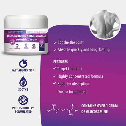 Osteoarthritis And Rhematoid Arthritis Cream By PMT – Soothing Relief For Your Knees and Hands. Includes 1 Gram Of Glucosamine; Arnica, Arginine, Glucosamine, Aloe - Cooling relief for Hands and Knees M PAIN MANAGEMENT TECHNOLOGIESBuy Supplements Australia
