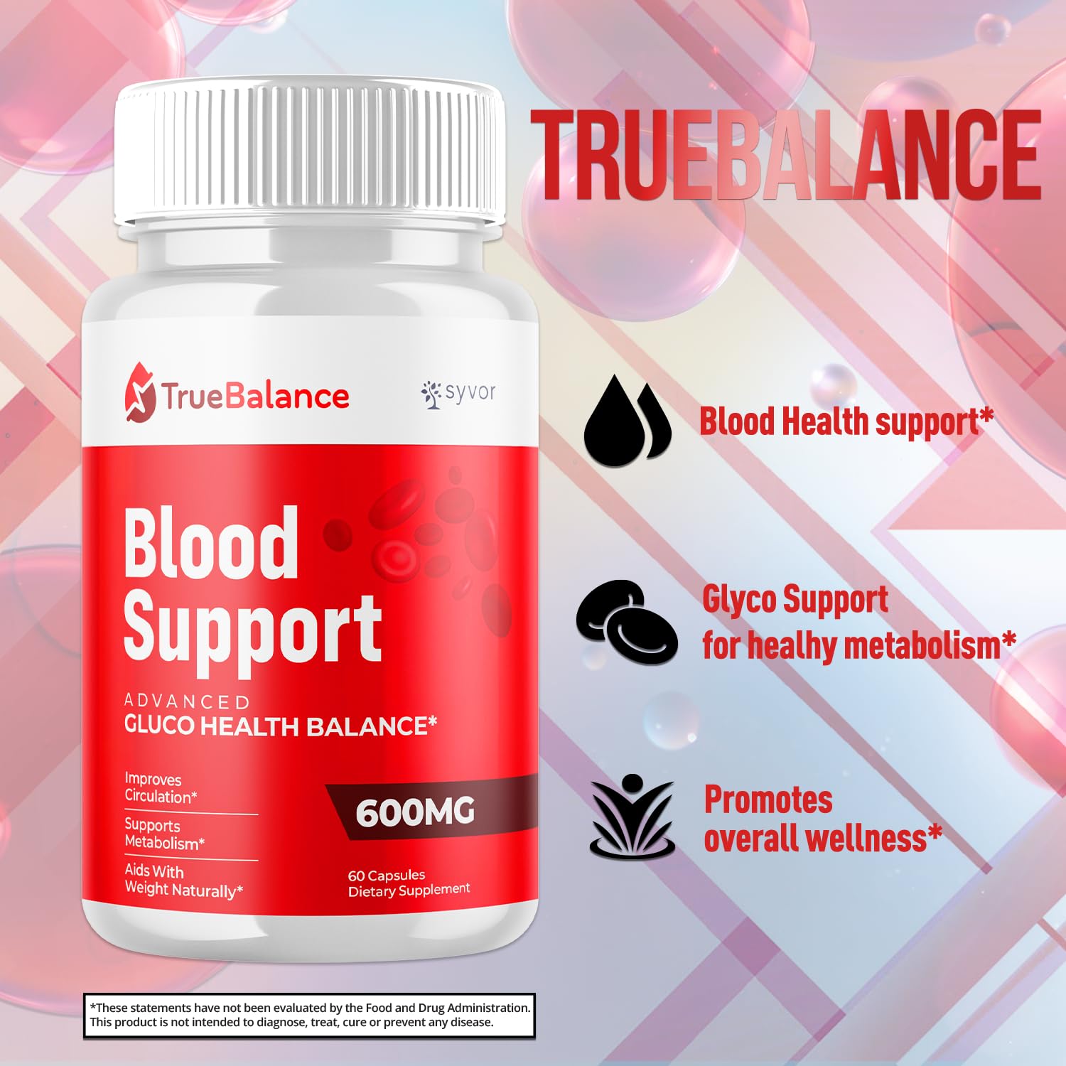 (3 Pack) True Balance Capsules, Official TrueBalance Glycogen Support Pills with All Natural Ingredients, Advanced Formula Support Supplement with Max Strength Vitamins for Women & Men (180 Capsules) Syvor buy supplements Au