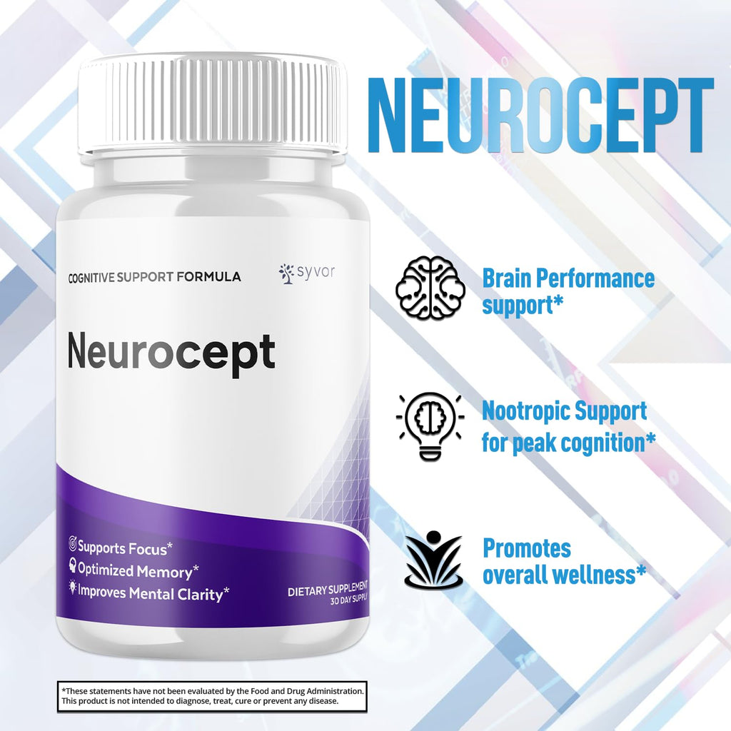(2 Pack) Neurocept Capsules, Official Neurocept Brain Supplement Pills with All Natural Ingredients, Advanced Formula Support Pills with Max Strength Premium Vitamins for Women & Men (120 Capsules) SyvorBuy Supplements Australia