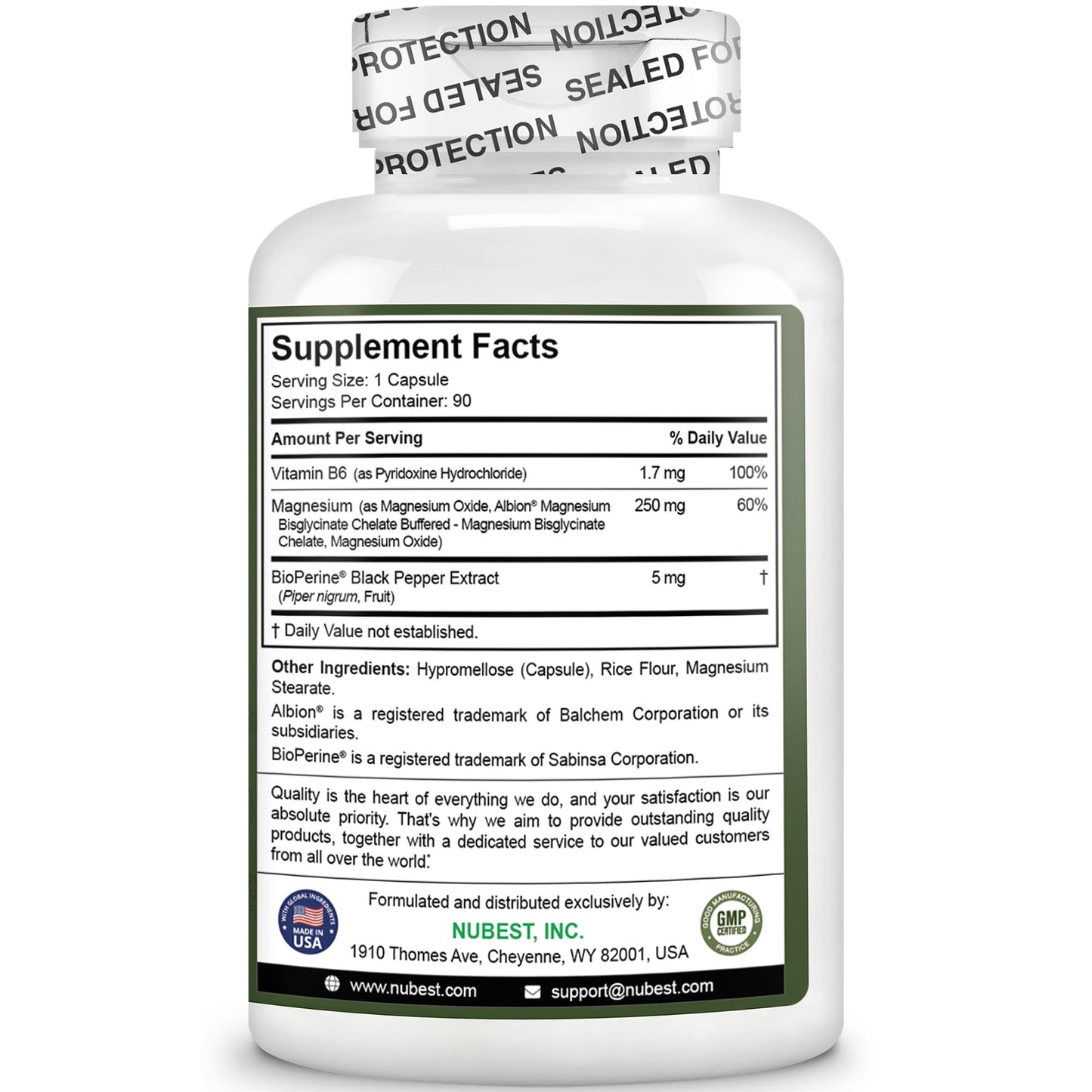 Magnesium Glycinate Chelate Complex with Albion Magnesium Bisglycinate Chelate, Vitamin B6 & BioPerine for Bone, Muscle, Natural Sleep, Nerve Function, Brain Booster | 3 Months Supply NuBest buy supplements Au