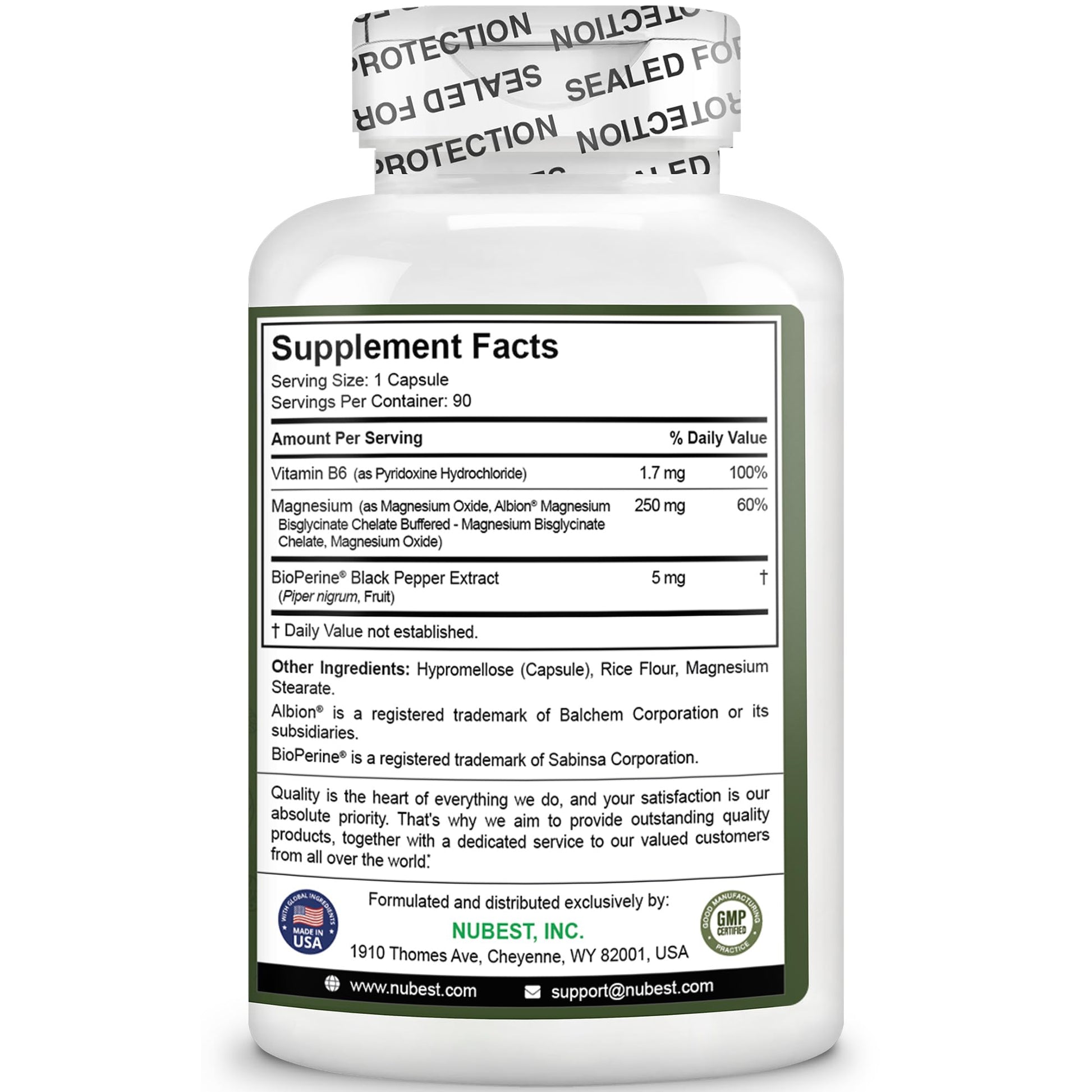 Magnesium Glycinate Chelate Complex with Albion Magnesium Bisglycinate Chelate, Vitamin B6 & BioPerine for Bone, Muscle, Natural Sleep, Nerve Function, Brain Booster | 3 Months Supply NuBest buy supplements Au
