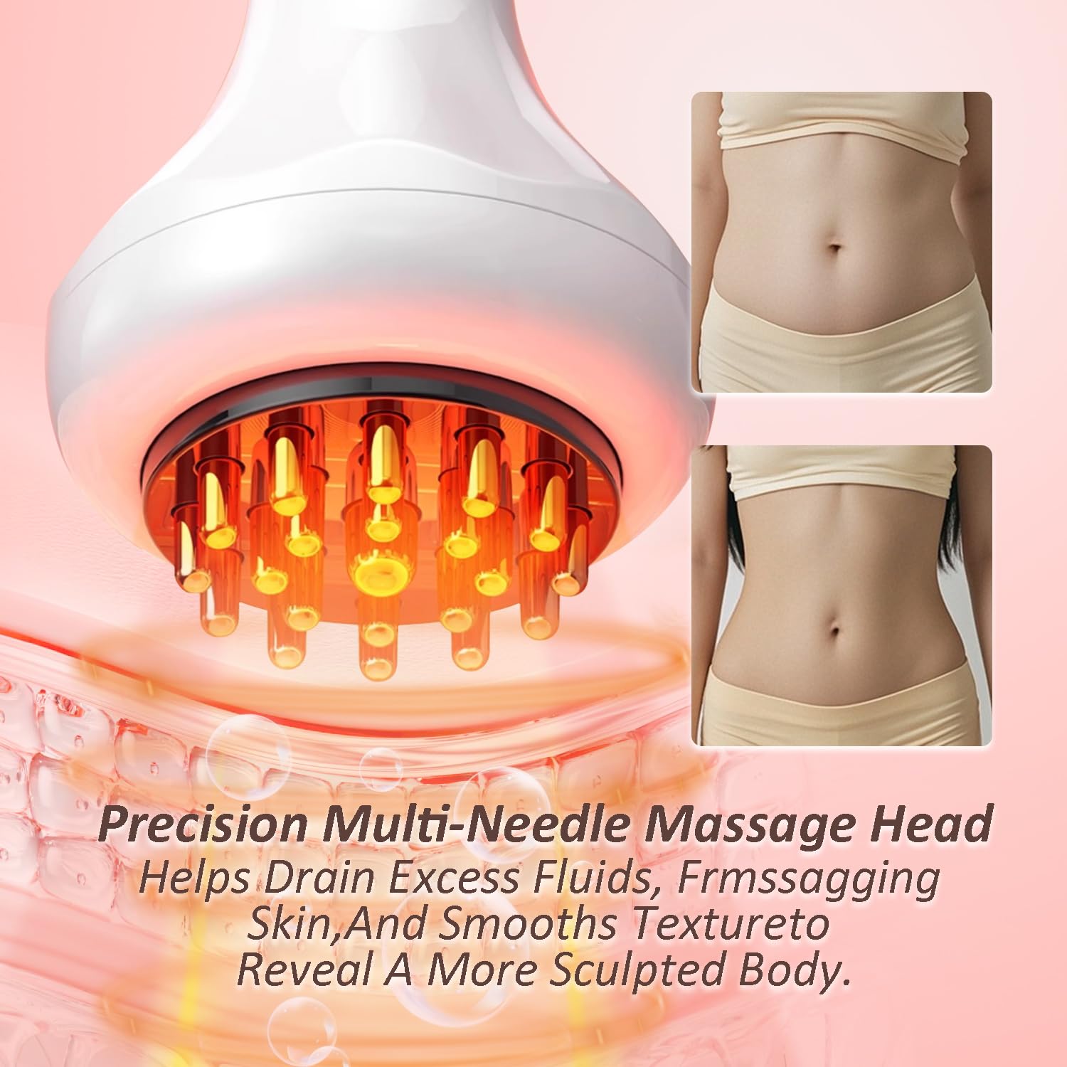 Lymphatic Drainage Massager & Anti Cellulite Massage Tool Helps Reduce Stretch Marks & Cellulite, Body Sculpting Machine For Legs, Arms & Belly with Microcurrent, Light, Heat & Vibration，With Body Oil FASCITONE buy supplements Au