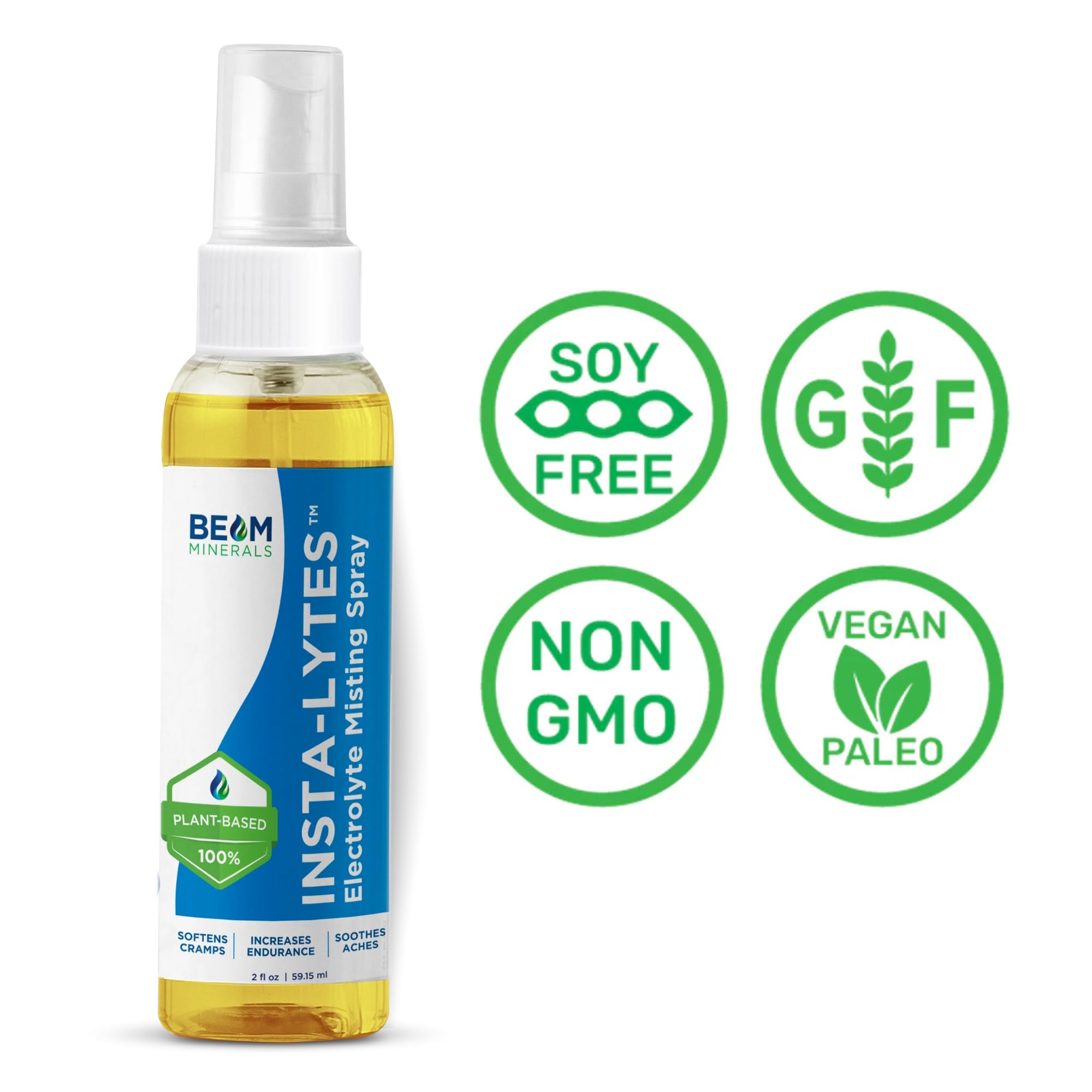 BEAM MINERALS Insta-Lytes | How to Stop Leg Cramps Immediately Electrolyte Misting Spray | Fulvic Acid Trace Minerals | Fast Micronutrients Supplements | 2 fl Oz BEAM MINERALSBuy Supplements Australia