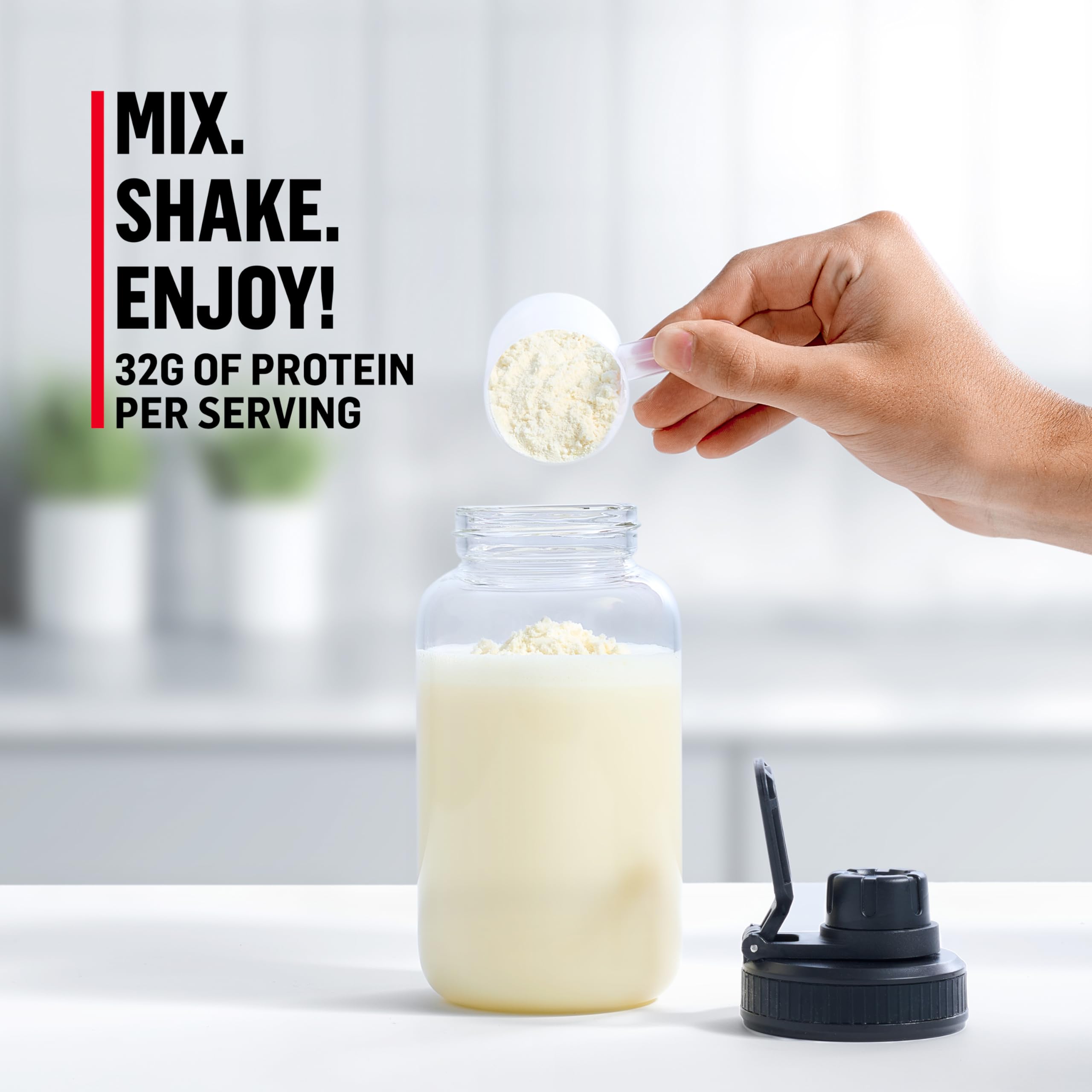 Muscle Milk Genuine Protein Powder, Vanilla Crème, 1.93 Pounds, 12 Servings, 32g Protein, 2g Sugar, Calcium, Vitamins A, C & D, NSF Certified for Sport, Energizing Snack, Packaging May Vary