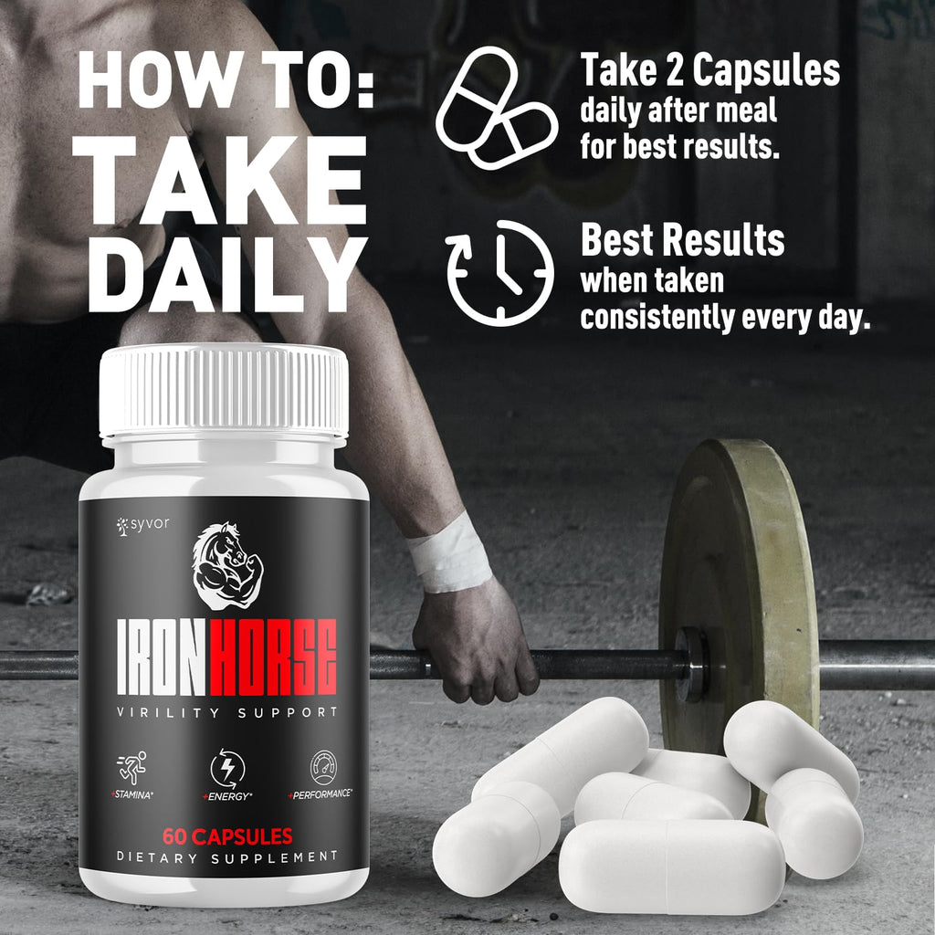 Iron Horse Supplement Pills, Official Iron Horse Pills for Men with All Natural Ingredients, Advanced IronHorse Capsules Designed to Support Health and Wellness with Premium Vitamins (60 Capsules) SyvorBuy Supplements Australia