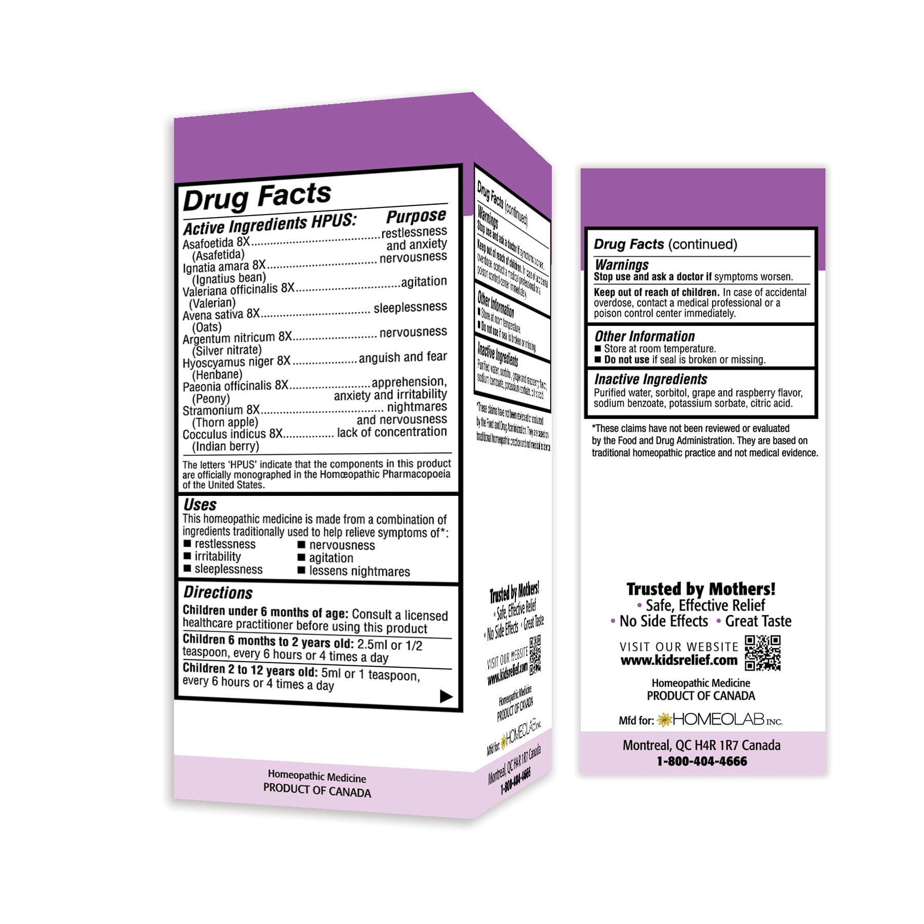 Kids Relief Syrup with Calming Effect, for Kids 0-12 Yrs, Grape Flavor, Gluten and Dye Free, No Added Sugar, 3.4 oz Kids ReliefBuy Supplements Australia