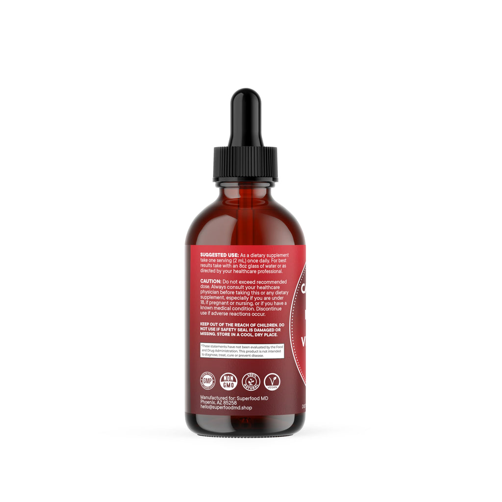 Cayenne Pepper Supplement Liquid Drops + Hawthorn Berry, Vitamin D3 K2 Beet Root Powder, Ceylon Cinnamon, Turmeric Curcumin, Organic Panax Ginseng - 4 OZ Superfood MD buy supplements Au