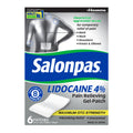 Salonpas Lidocaine 4% Pain Relieving Gel-Patch, 6 Count, for Back, Neck, Shoulder, Knee & Elbow Pain SalonpasBuy Supplements Australia