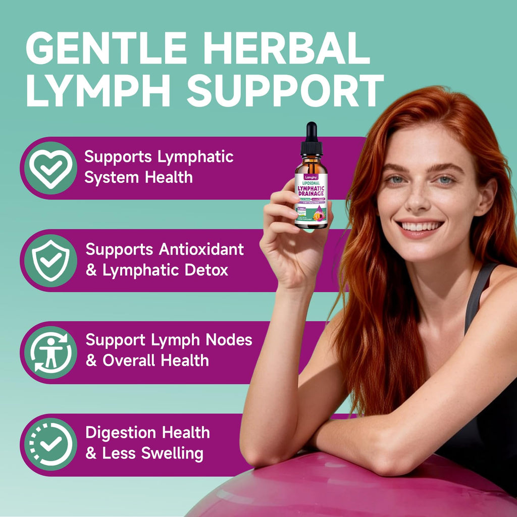 Liposomal Lymphatic Drainage Drops, 9-In-1 Lymphatic Drainage Supplements for Detox & Cleanse, with Echinacea, Dandelion, Elderberry, Burdock Root & Cleavers, Immune & Lymph System Support, 2 FL OZ LAMGINY buy supplements Au