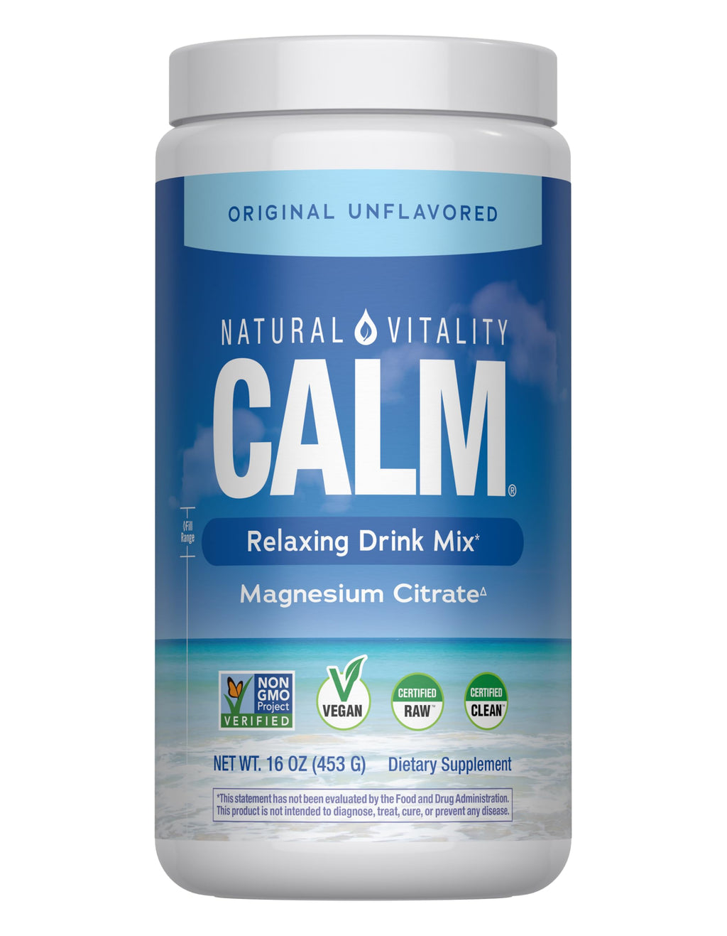 Natural Vitality Calm, Magnesium Supplement, Anti-Stress Drink Mix Powder, Gluten Free, Vegan, & Non-GMO, Original Unflavored, 16 oz Natural VitalityBuy Supplements Australia