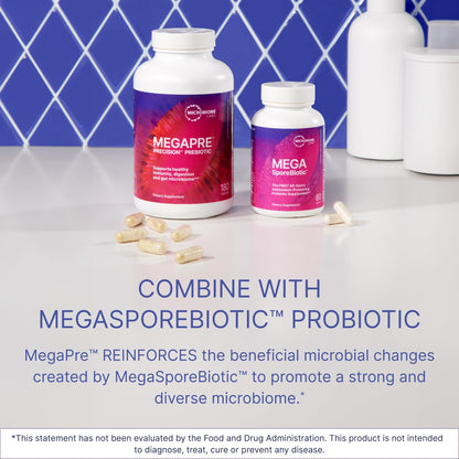 Microbiome Labs MegaPre Prebiotic Fiber Powder for Women, Men & Kids - Pineapple Orange Guava Prebiotic Fiber Supplement Powder with Clinically Tested Oligosaccharides
