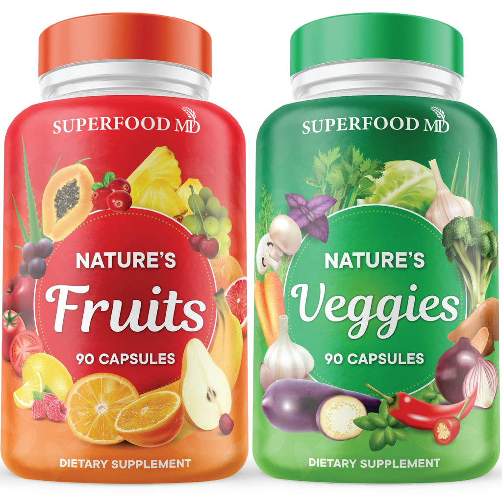 Superfood MD Fruits & Veggies Supplement - Whole Food Natural Superfoods - with Beta Carotene - Soy Free- 90 Count (Pack of 2) Superfood MDBuy Supplements Australia