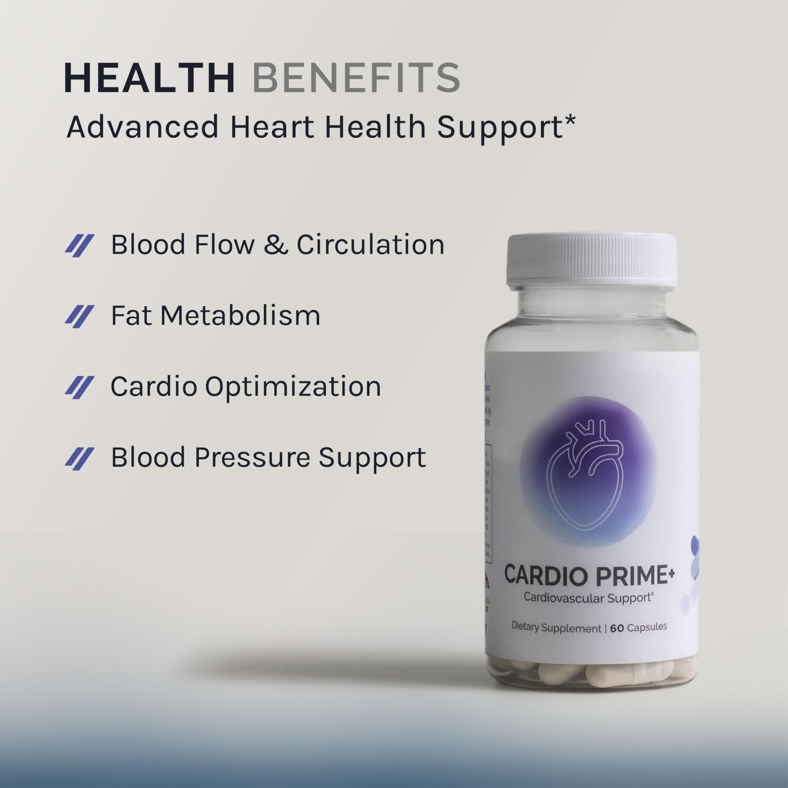 InfiniWell InfinWell Cardio Prime+ Heart Health Supplements - Antioxidants & Innovative Peptides for Cardiometabolic Health - NAD3 & Nattokinase for A Healthy Heart & Metabolic Balance (60 Capsules) InfiniWellBuy Supplements Australia