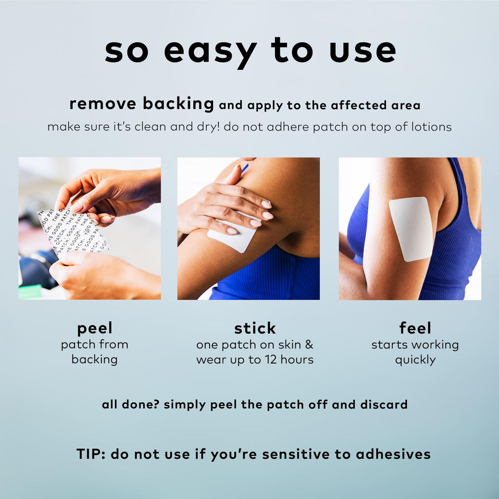 The Good Patch Muscle Pain Relief Patches, Natural Patch with Menthol, Lavender, Arnica and Aloe Vera, Sustained Release, Plant Powered Wearable Wellness, For Back, Neck, Arms, Legs (16 Total Patches) The Good PatchBuy Supplements Australia