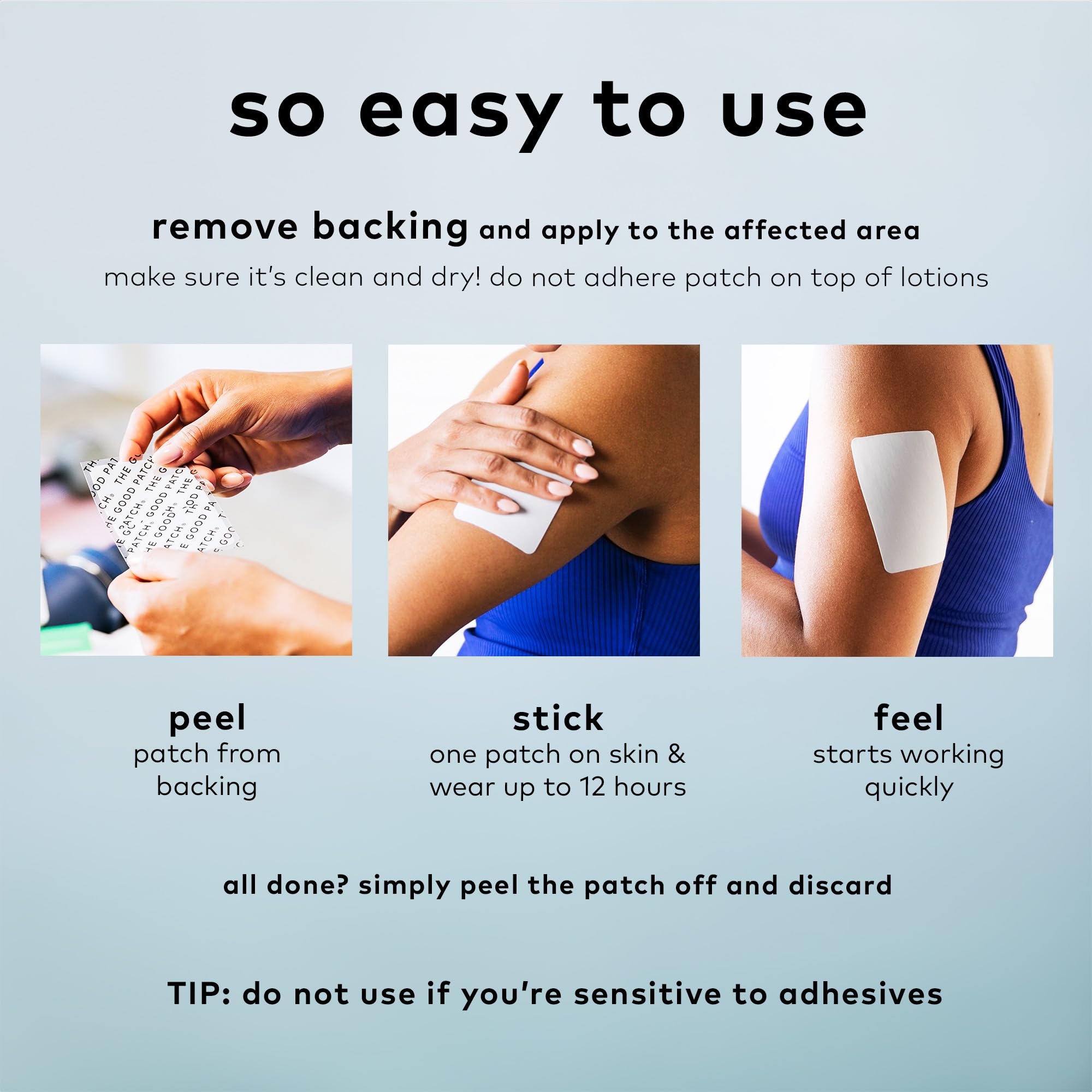 The Good Patch Muscle Pain Relief Patches, Natural Patch with Menthol, Lavender, Arnica and Aloe Vera, Sustained Release, Plant Powered Wearable Wellness, For Back, Neck, Arms, Legs (16 Total Patches) The Good PatchBuy Supplements Australia