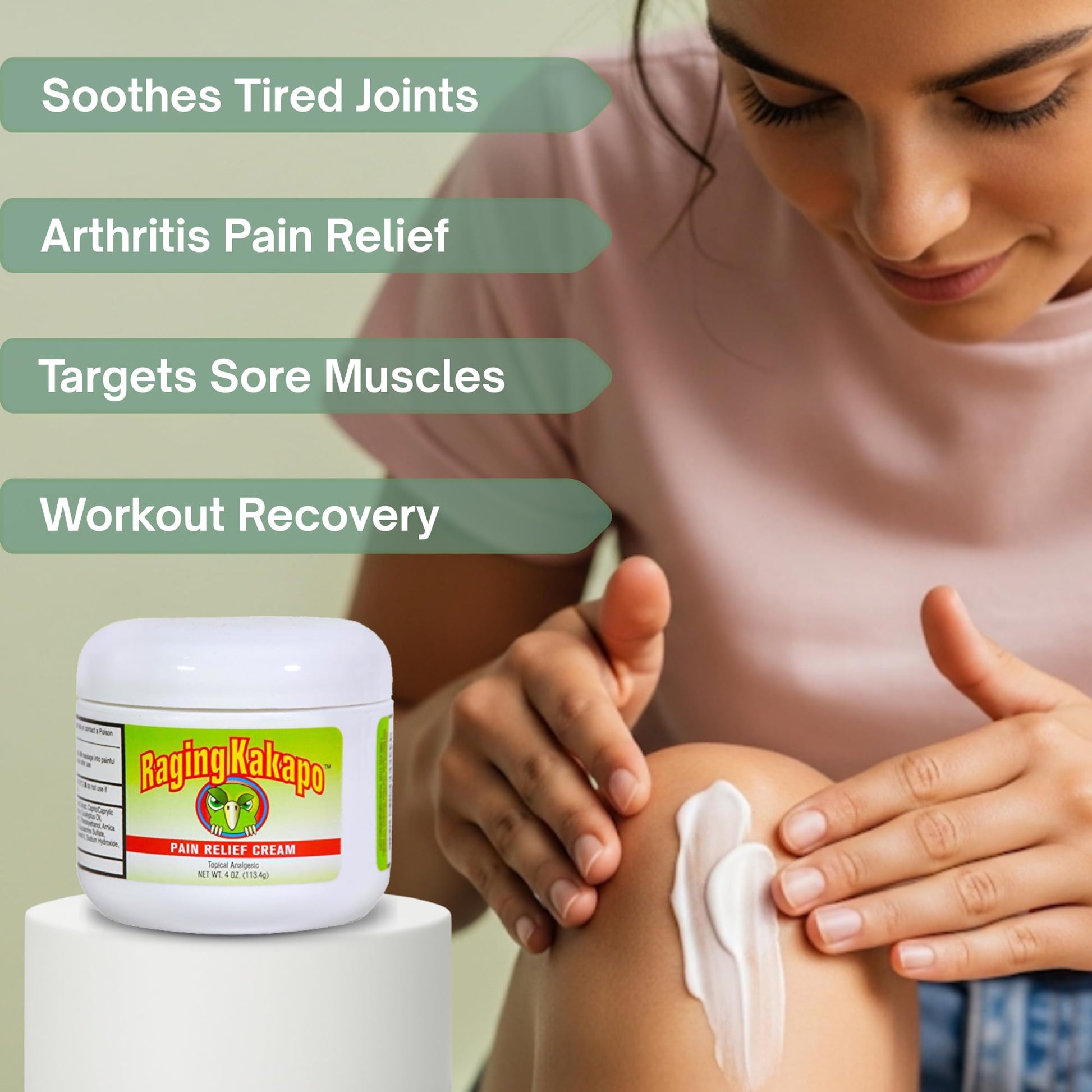 Raging Kakapo Pain Relief Cream 3 Pack - Sore Muscles, Joint Pain & Aches - Odor Free, Non-Greasy Pain Cream - Histamine Dihydrochloride, Capsaicin, Emu Oil, Arnica & More, 4 oz. Jar Raging KakapoBuy Supplements Australia