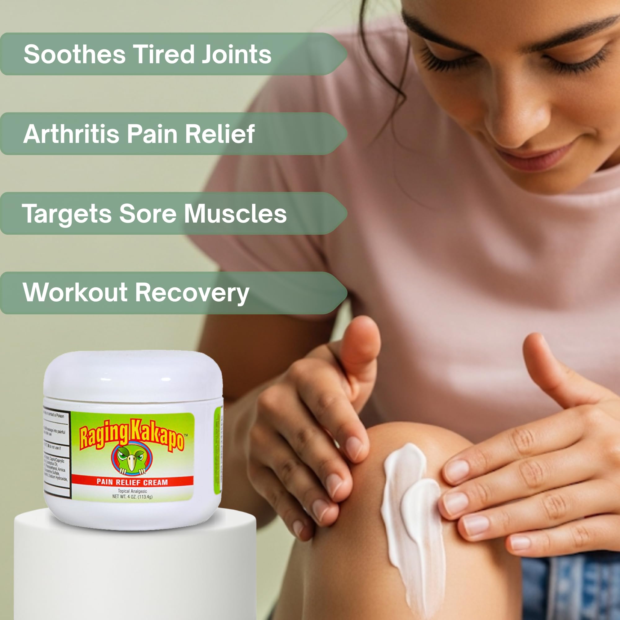 Raging Kakapo Pain Relief Cream 3 Pack - Sore Muscles, Joint Pain & Aches - Odor Free, Non-Greasy Pain Cream - Histamine Dihydrochloride, Capsaicin, Emu Oil, Arnica & More, 4 oz. Jar Raging KakapoBuy Supplements Australia