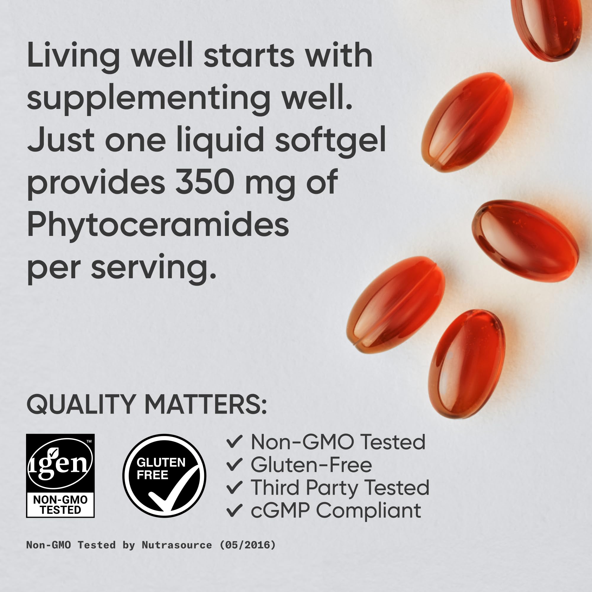 Sports Research® Phytoceramides 350mg per softgel - Plant Derived Ceramides for Healthy Skin and Hydration - Non GMO with No Fillers or Synthetic Vitamins - 30 Liquid softgels Sports Research buy supplements Au
