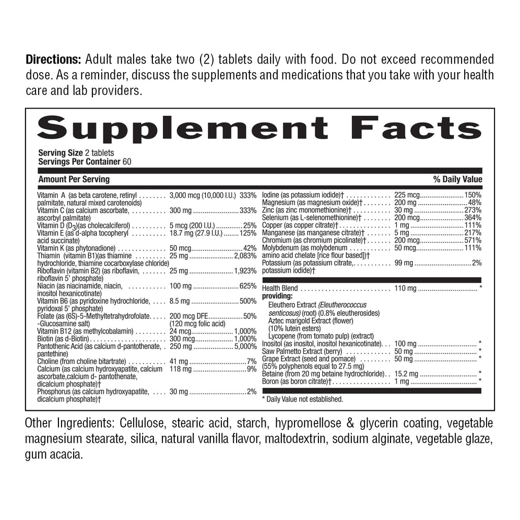 Country Life Max for Men Multivitamin: Iron-Free, Gluten Free, Saw Palmetto, Lycopene, Daily Support for Energy, Heart & Men's Health,120 Vegetarian Tablets Country LifeBuy Supplements Australia