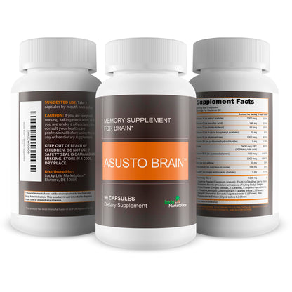 Asusto Memory Supplement for Brain - Improved Capsule Formula - Natural Brain, Memory, & Focus Support - Brain Support - Brain Supplement - Nootropic - Natural Asusto Sandalwood Improved Formula Generic buy supplements Au