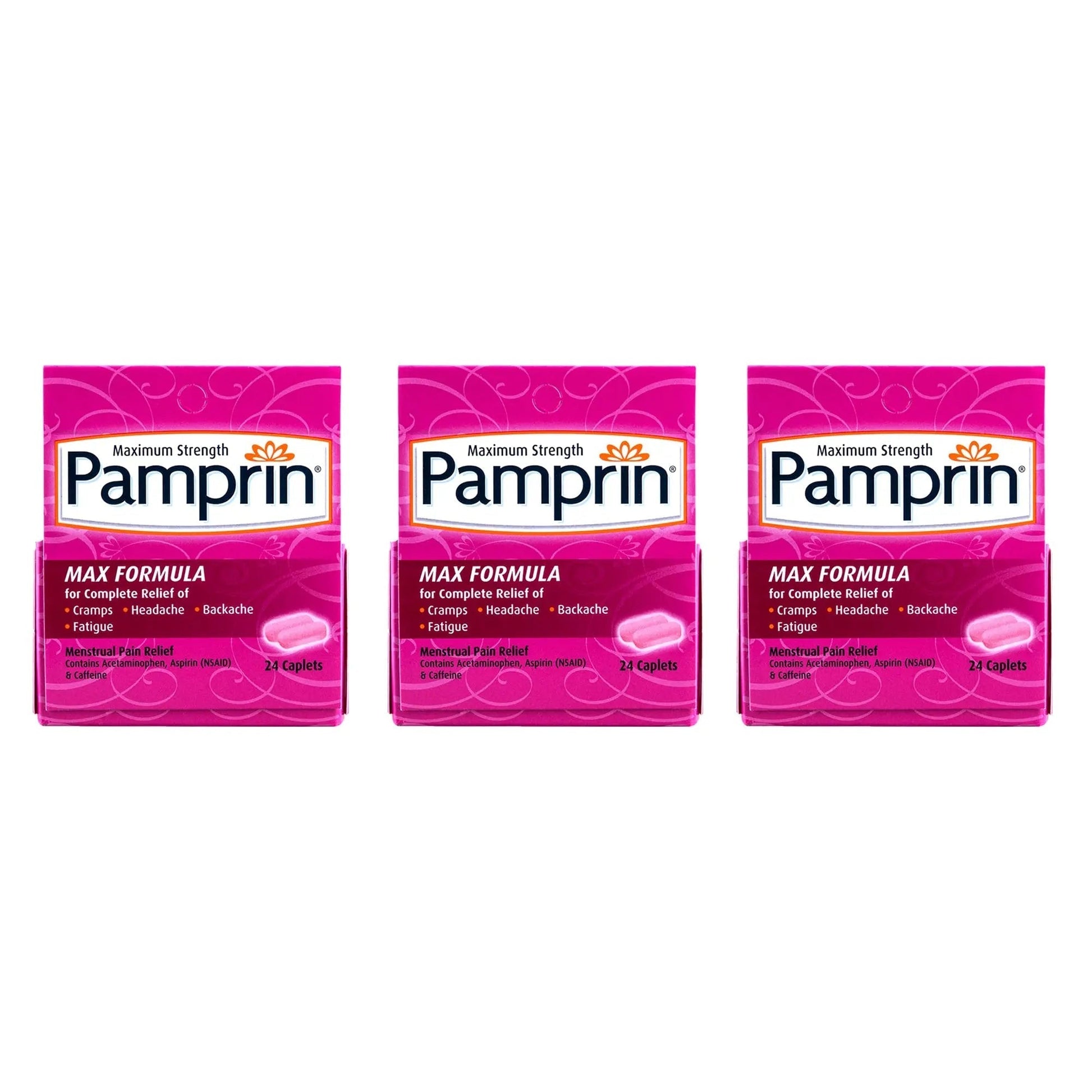 Pamprin Maximum Strength Formula, 24 Caplets (Pack of 3) PamprinBuy Supplements Australia