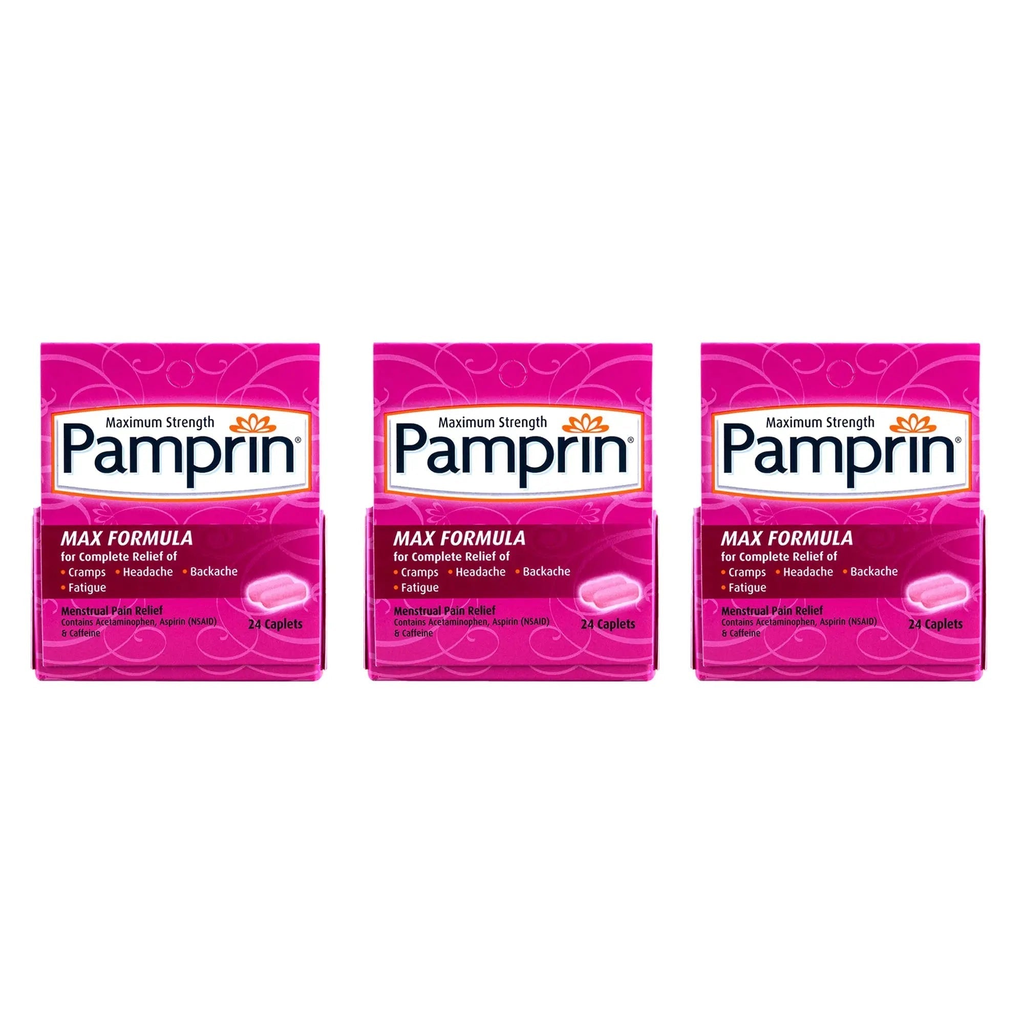 Pamprin Maximum Strength Formula, 24 Caplets (Pack of 3) PamprinBuy Supplements Australia
