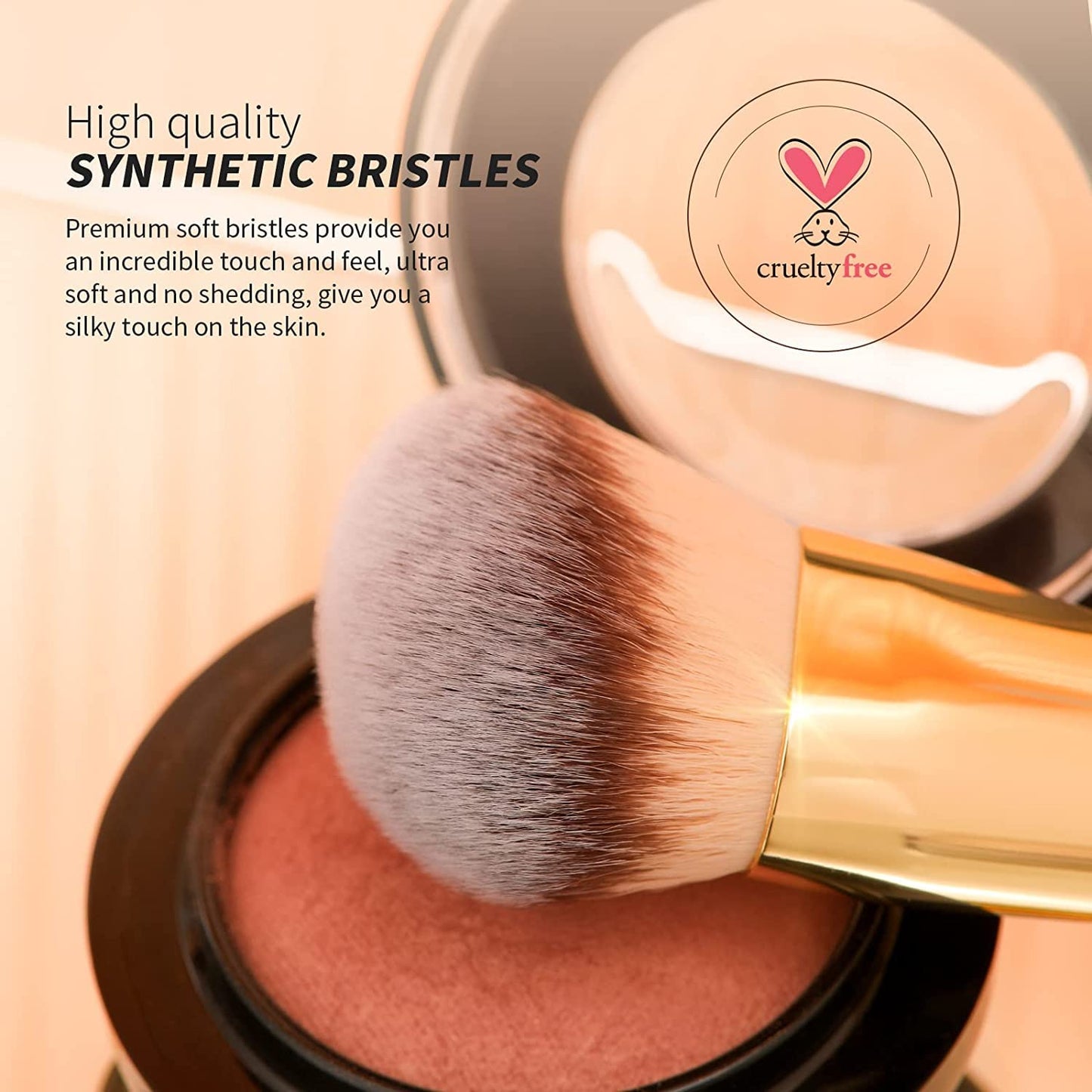 DUcare Dual End Foundation Contour Bronzer Brush, Gold Glitter Handle Double Ended Professional Face Makeup Tool for Liquid Cream Powder DUcareBuy Supplements Australia