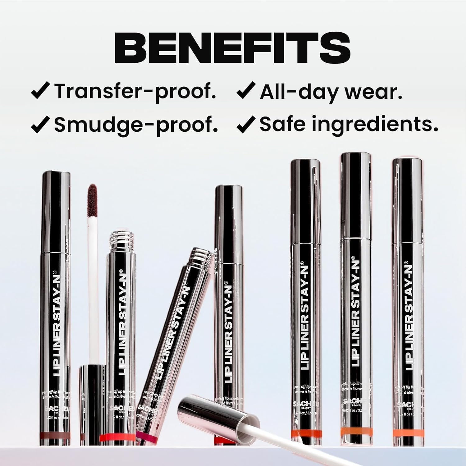 Sacheu Lip Liner STAY-N Peel Off Lip Stain — Long Lasting Waterproof Lip Tint with Hyaluronic Acid & Vitamin E — Transfer Proof Matte Finish, Vegan & Cruelty-Free (p-INKED) SacheuBuy Supplements Australia