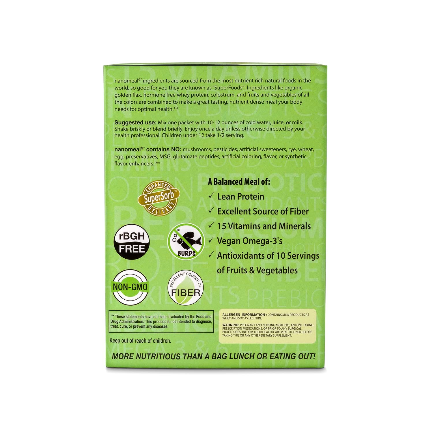 NanoMeal Plant-Based All-in-One Nutrition | Superfood Meal Replacement Powder | Tropical Fruit Blend | 10 Servings | Protein, Greens & Omega for Gut & Immune Support Biopharma Scientific buy supplements Au